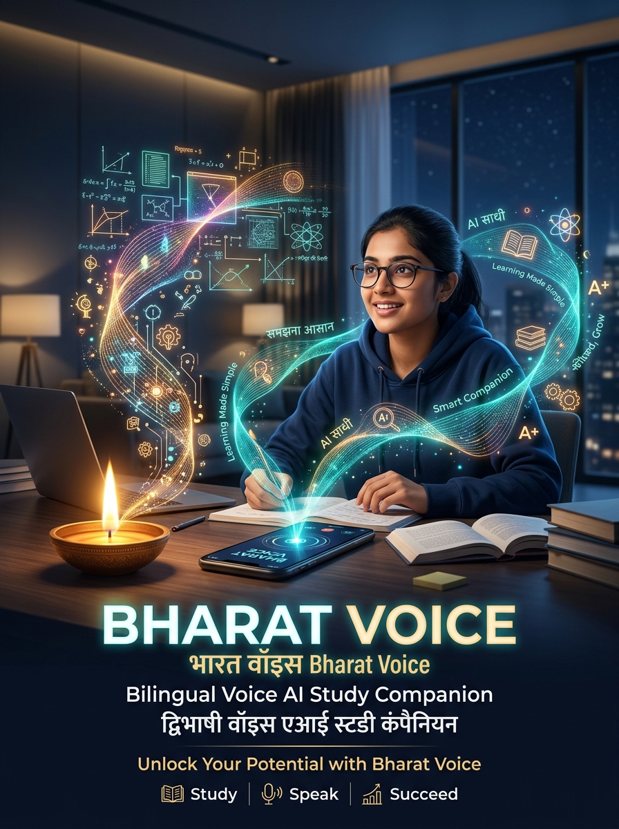 Bharat Voice Bilingual Voice AI Study Companion Poster